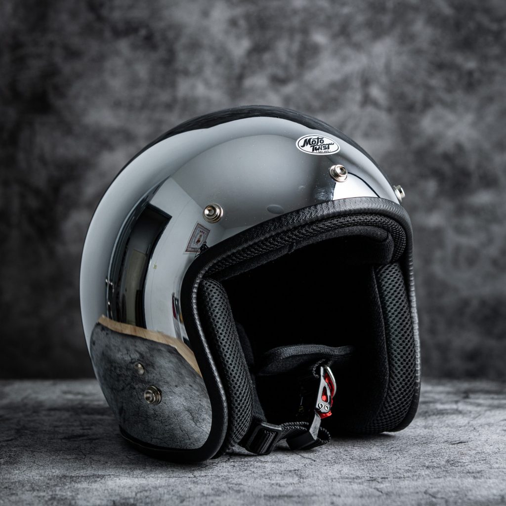 Odyssey All Chrome Open Face Helmet - MOTOTWIST