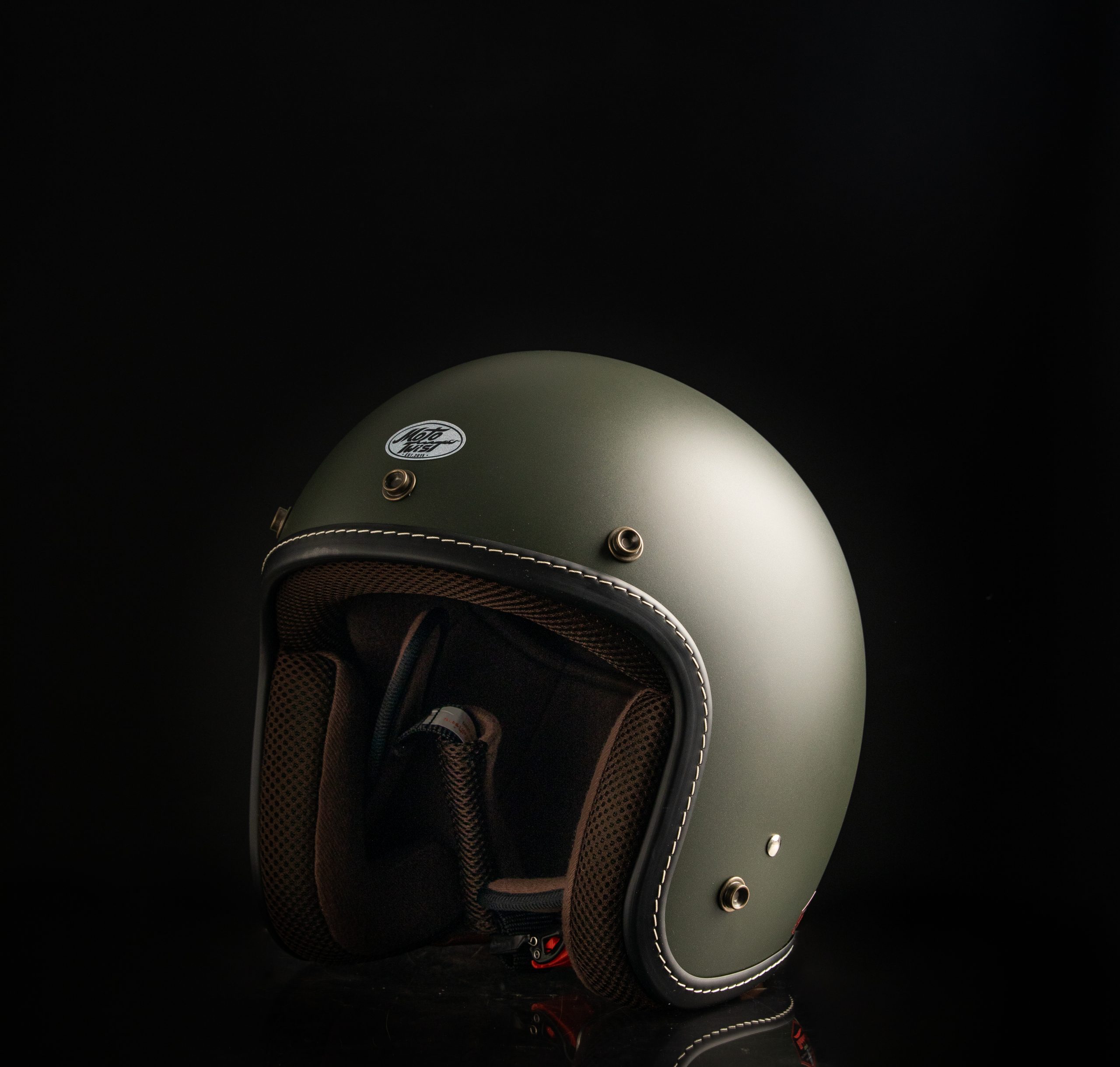 Odyssey Open Face Helmet - Matt Olive Green - MOTOTWIST